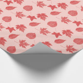 Blätter im Herbst - orange und rosa Geschenkpapier (Ecke)