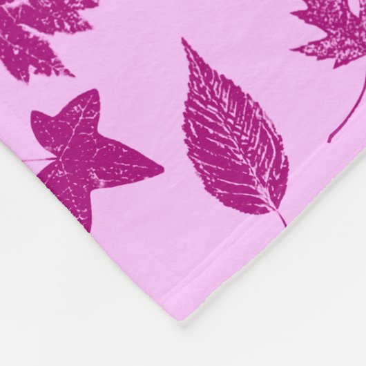 Blätter im Herbst - Pflaume und Orchideenrosa Fleecedecke (Ecke)
