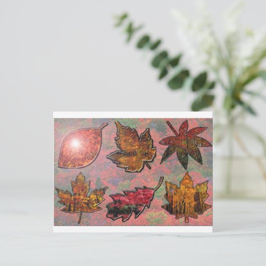 Blätter im Herbst Postkarte (Stehend Vorderseite)