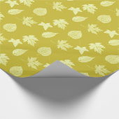 Blätter im Herbst - Senf und hellgelb Geschenkpapier (Ecke)
