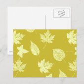 Blätter im Herbst - Senf und hellgelb Postkarte (Vorne/Hinten)