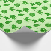 Blätter im Herbst - Smaragd und Limettengrün Geschenkpapier (Ecke)