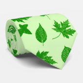 Blätter im Herbst - Smaragd und Limettengrün Krawatte (Gerollt)