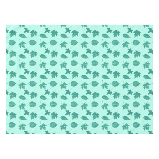 Blätter im Herbst - Türkis und Aqua Tischdecke (Vorderseite (Horizontal))