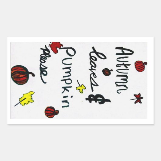 Blätter im Herbst und Pumpkin, bitte Aufkleber (Vorderseite)