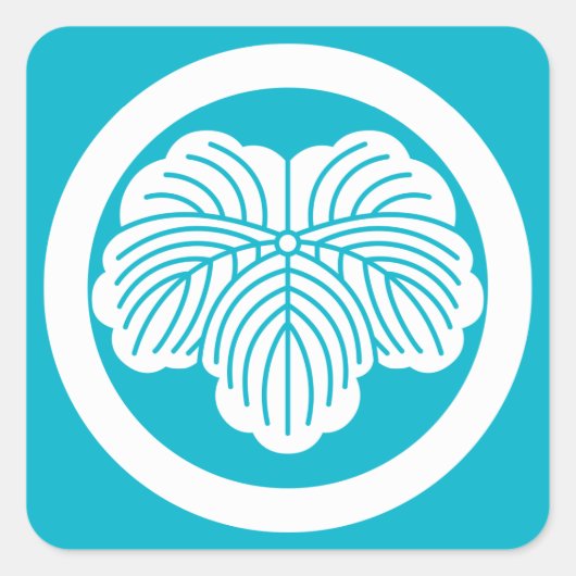 Blätter im Kreis Quadratischer Aufkleber (Vorderseite)