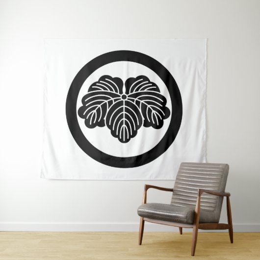 Blätter im Kreis Wandteppich (Beispiel (Horizontal))