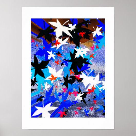 Blätter im Mondlicht Poster (Vorne)