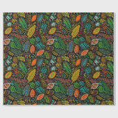 Blätter im Stil der aborigines Kunst glänzendes Pa Geschenkpapier (Flach)