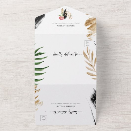 Blätter im tropischen Sommer mit UAWG All In One Einladung (Außenbereich)