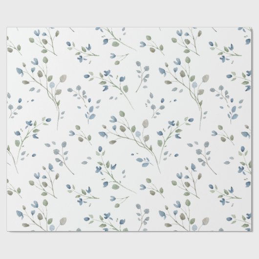 Blätter im Wasserfarbenstil Geschenkpapier (Flach)