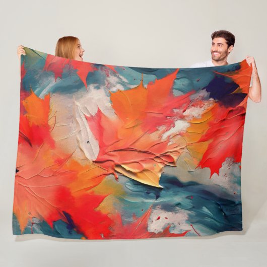 Blätter im Wind – Abstrakte Herbstbewegung Fleecedecke (Beispiel)