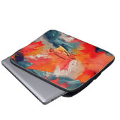 Blätter im Wind – Abstrakte Herbstbewegung Laptopschutzhülle (Vorne Knopf)