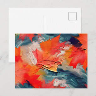 Blätter im Wind – Abstrakte Herbstbewegung Postkarte
