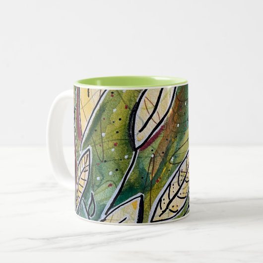 Blätter im Wind Zweifarbige Tasse (Vorderseite Links)