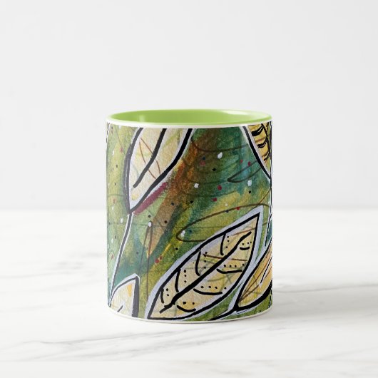 Blätter im Wind Zweifarbige Tasse (Mittel)