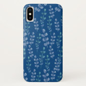 Blätter in Aquarellfarben auf klassischem Blau Case-Mate iPhone Hülle (Rückseite)