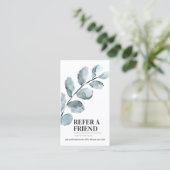 Blätter in Aquarellfarben Empfehlungskarte (Stehend Vorderseite)