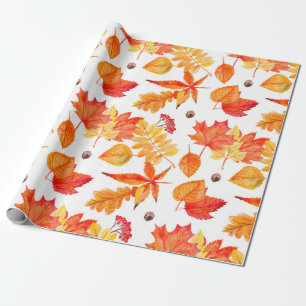 Blätter in Aquarellfarben nahtlos Geschenkpapier