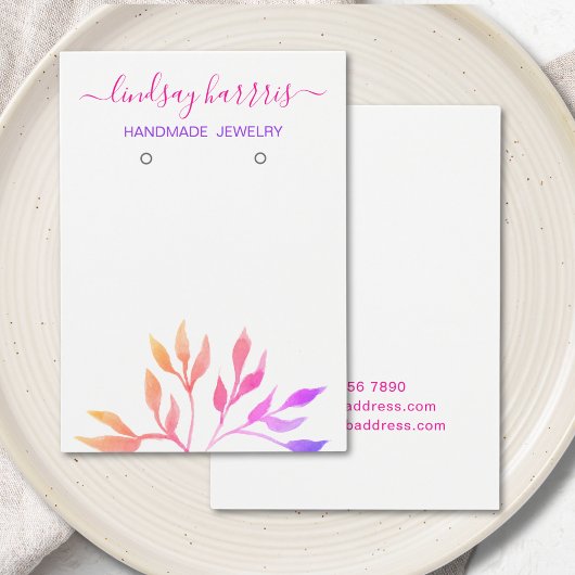 Blätter in Aquarellfarben Ohrringe Schmuckanzeigek