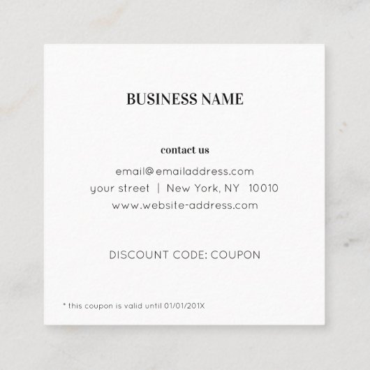 Blätter in Aquarellfarben Rabattkarte (Rückseite)