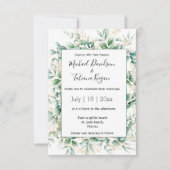 Blätter in Aquarellgrün Einladung (Vorderseite)
