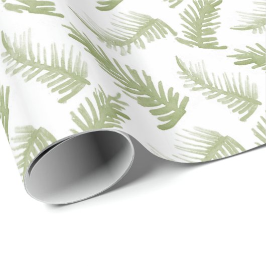 Blätter in Aquarellkiefer Geschenkpapier (Rolleneckpunkt)