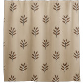 Blätter in Beige und Braun Duschvorhang (Vorderseite)
