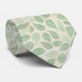Blätter in Beige und Grün Krawatte (Gerollt)