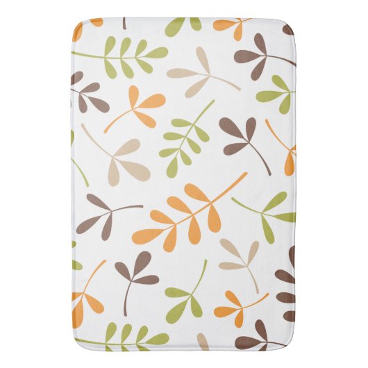 Blätter in braun-orange-grünem Sand Badematte (Vorderseite Vertikal)