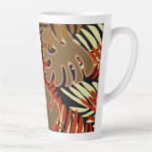 Blätter in braun, schwarz-orange Latte Tasse (Rechts)