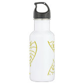 Blätter in Citron Edelstahlflasche (Rückseite)