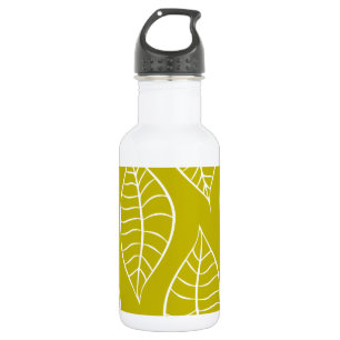Blätter in Citron Edelstahlflasche