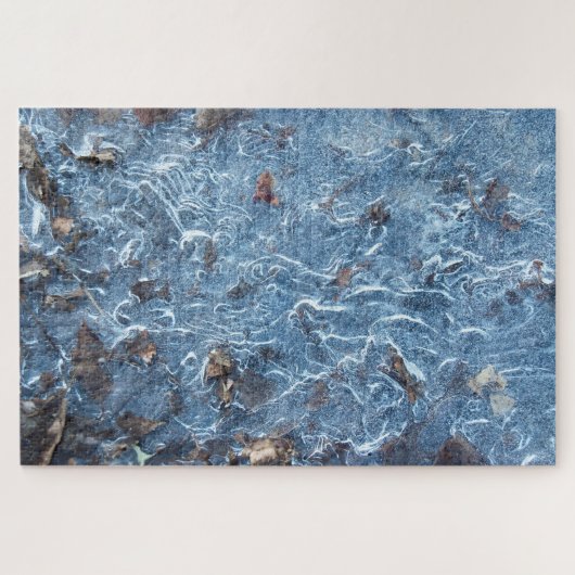 Blätter in Eisen (blau) Puzzle (Horizontal)