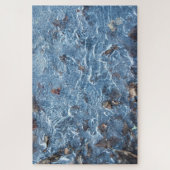 Blätter in Eisen (blau) Puzzle (Vertikal)