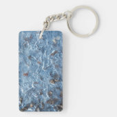 Blätter in Eisen (blau) Schlüsselanhänger (Rückseite)