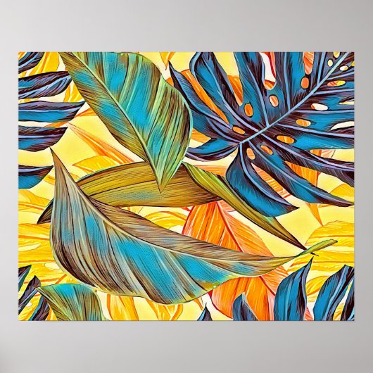 Blätter in Farben Poster (Vorne)