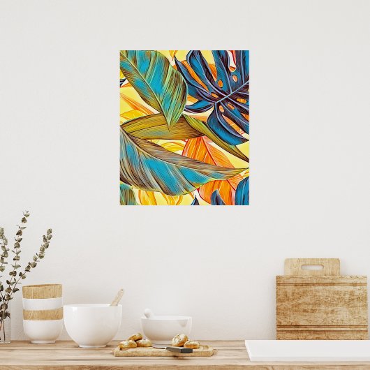 Blätter in Farben Poster (Küche)