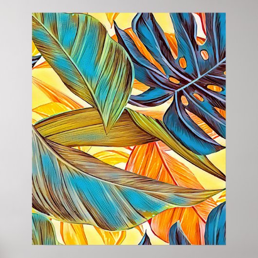 Blätter in Farben Poster (Vorne)