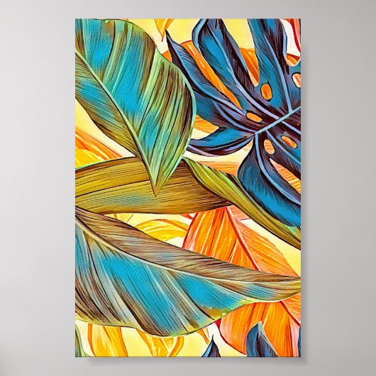 Blätter in Farben Poster (Vorne)