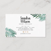 Blätter in goldfarbenem, tropisch-grünem Wasser Visitenkarte (Rückseite)