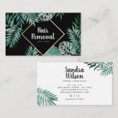 Blätter in goldfarbenem, tropisch-grünem Wasser Visitenkarte (Vorne/Hinten)