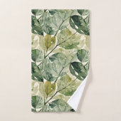 Blätter in Größe und Aquamarin Badhandtuch Set (Handtuch)