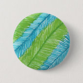 Blätter in Grün und Blau Button (Vorderseite)