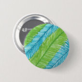 Blätter in Grün und Blau Button (Vorne & Hinten)