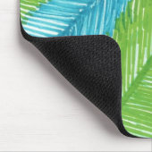 Blätter in Grün und Blau Mousepad (Ecke)