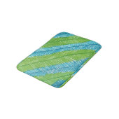 Blätter in grün und blau, Muster Bath Mat Badematte (Schrägansicht)