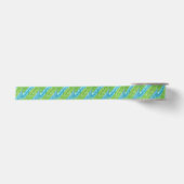Blätter in Grün und Blau Satinband (Vorderseite)