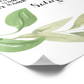 Blätter in grünen Folien Tabelle Sitzplätze 8 Sitz Poster (Ecke)