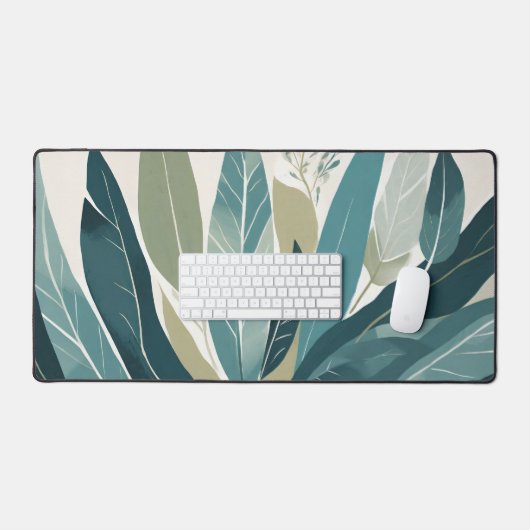 Blätter in Grüntönen Schreibtischunterlage (Tastatur & Maus)